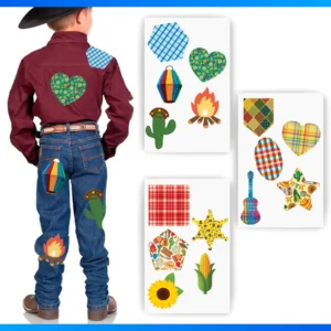 Adesivo Para Roupa Festa Junina Retalho Remendo 15 Adesivos - MAIS BARATO
